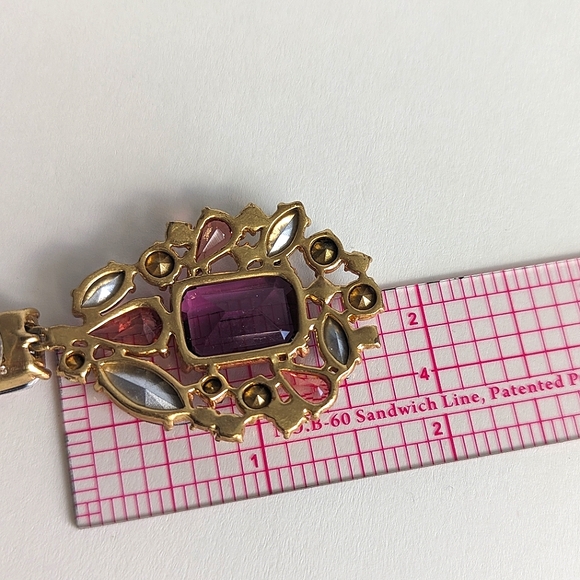 J. Crew Multi Jewel Cluster Drop Stone Dangle Earrings Amber Blue Green Magenta - Picture 8 of 9